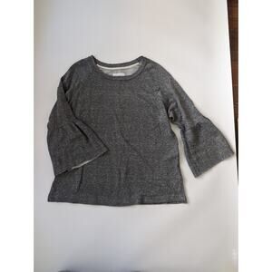 Current/Elliot Size 2 Woman's Gray Scoop Neck Quarter Length Sleeve Casual Shirt